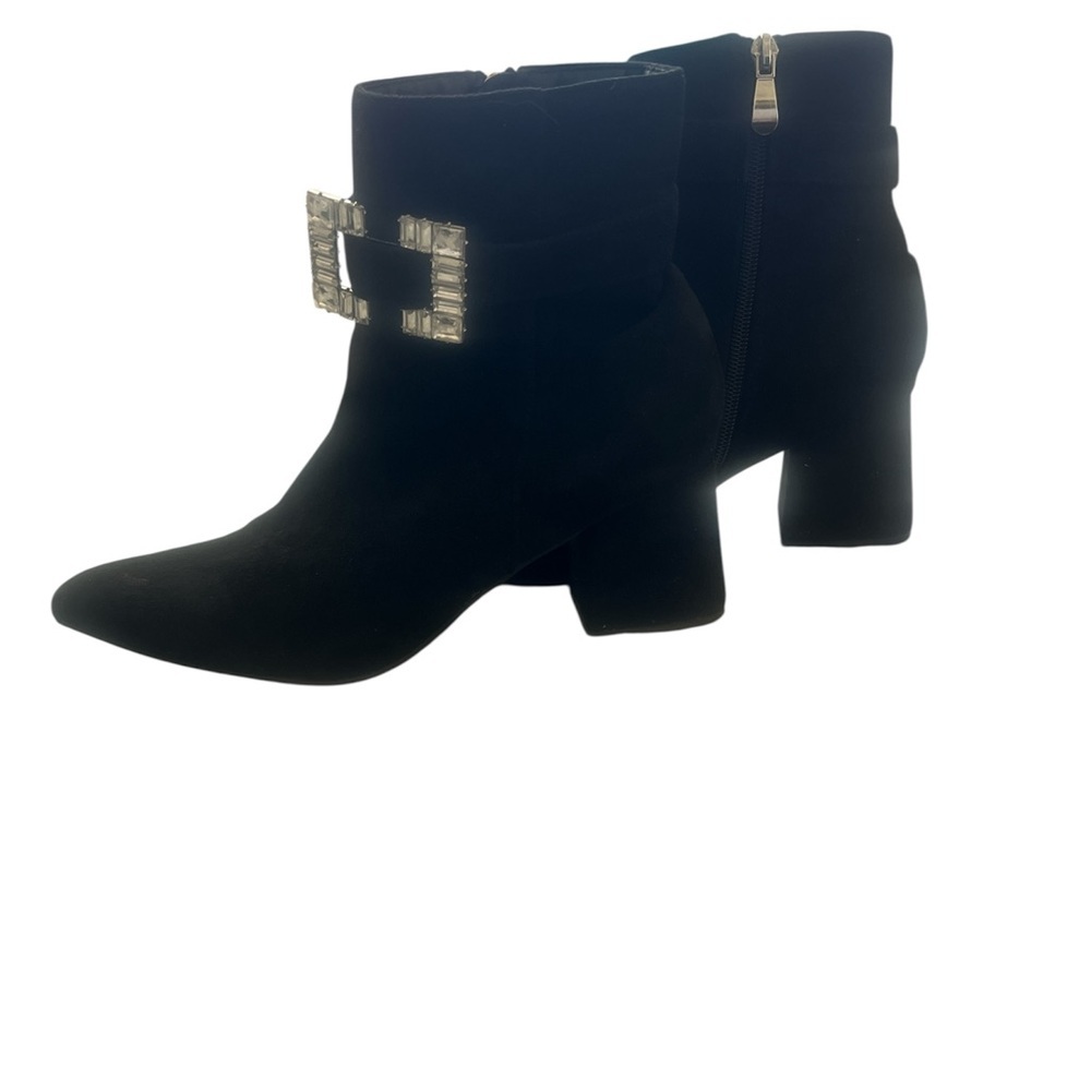 Elegant Black Suede Ankle Boots - Picture 5 of 6